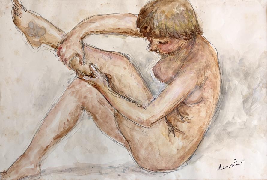 Jeune fille une jambe relevée