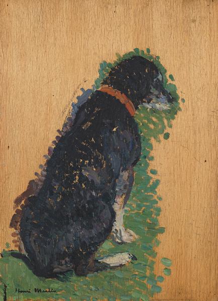 Chien noir assis, circa 1937