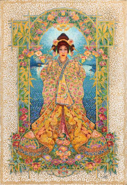 «  Portrait décoratif de Mlle Jeanine H… en japonaise », 1912 Edouard FER