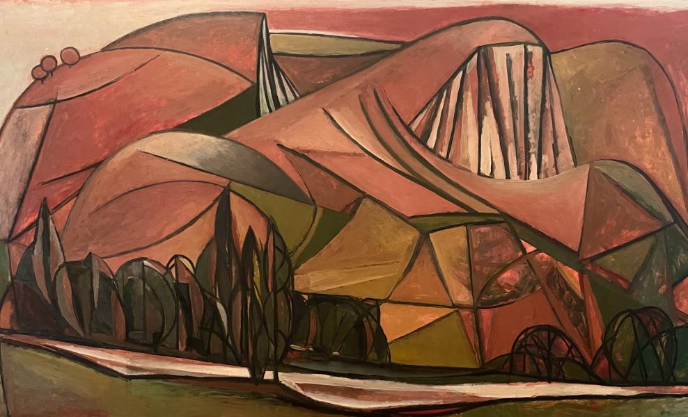 Paysage ocre et vert, juillet 1980