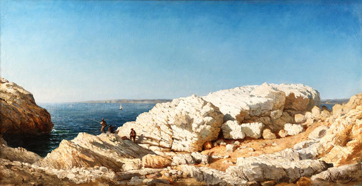 Pêcheurs sur les rochers à Endoume Raphael PONSON